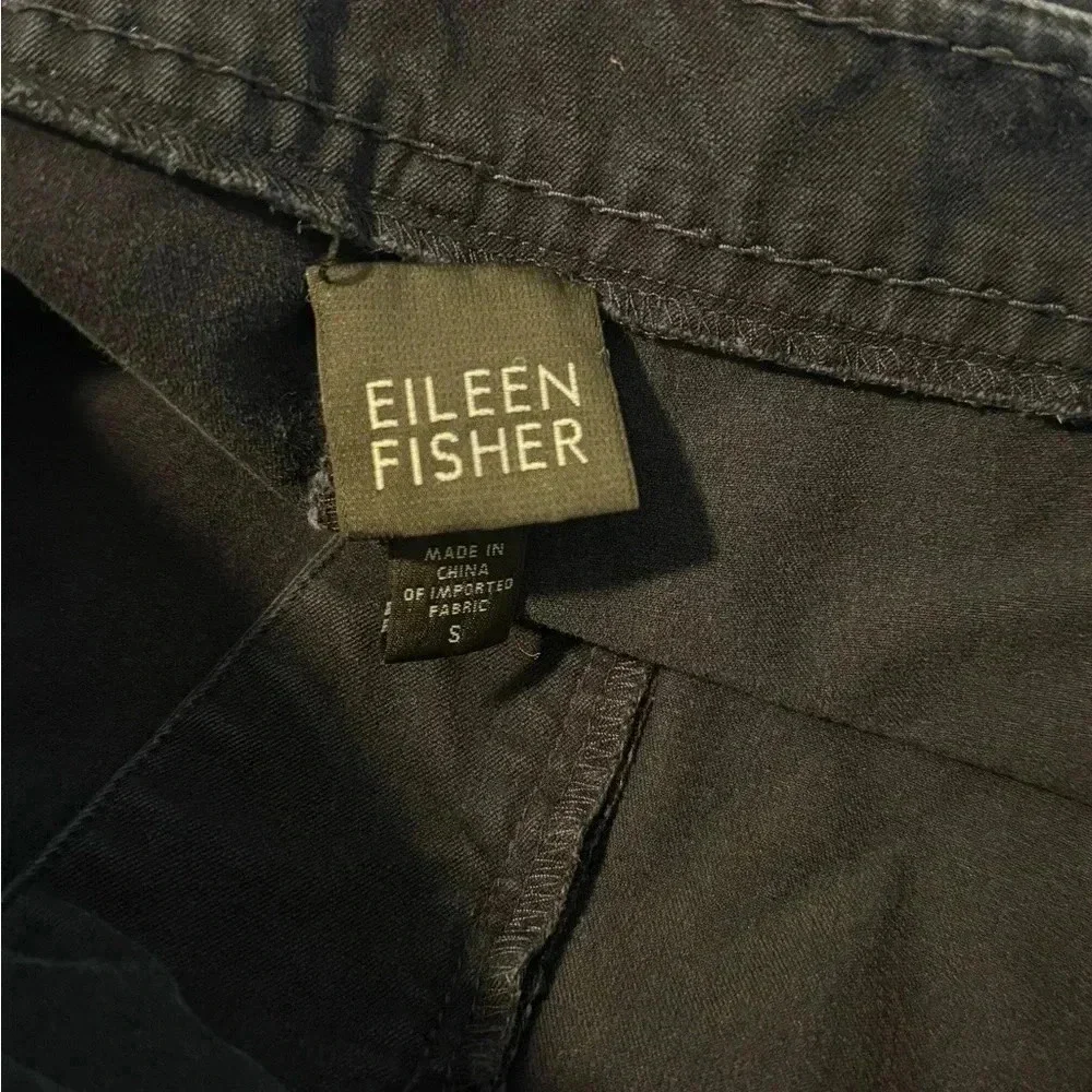 Eileen Fisher Ankle Pants Womens Sz M Navy Pull On Cotton/Spandex